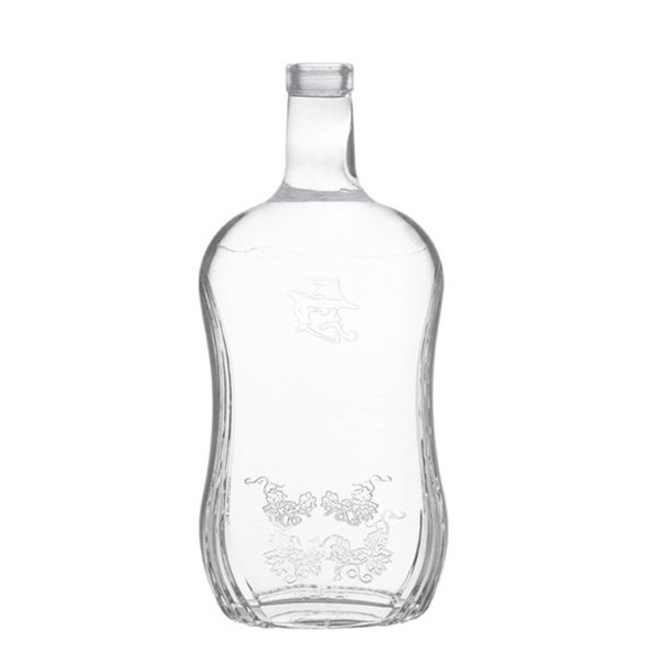 3l glass bottle emboss logo for brandy whisky