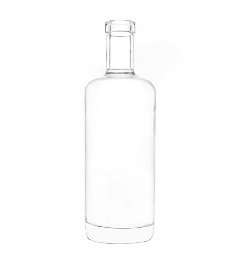 Custom Design 700ml Bottle Cylinder Clear Liquor Glass Bottle