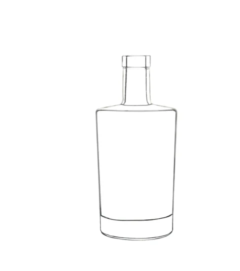 Thick Base Round Super Flint 700ml Gin Bottle