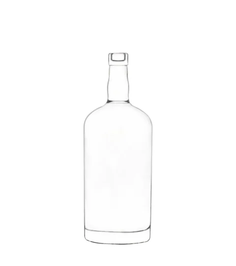 Flat Shape Whisky Glass Bottle