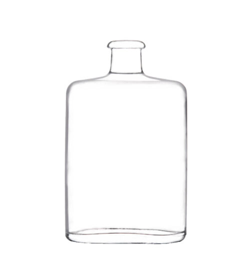 Customized Design 750ml Flat Shape Gin Glass Bottle