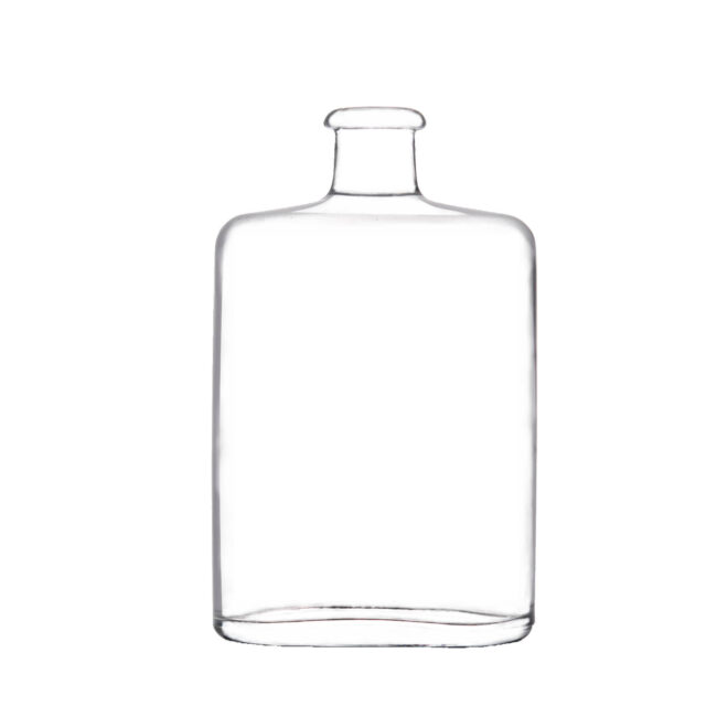 Flat Shape Gin Glass Bottle