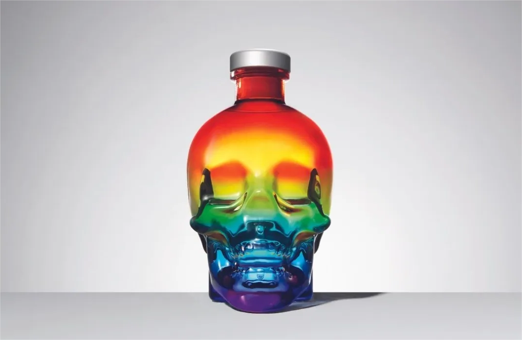 skull glass bottle