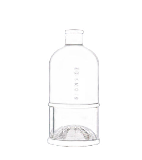 200ml Unique Design Customized Embossed Logo Glass Bottle