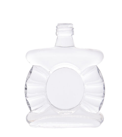 Flat Custom Shaped Small Brandy Bottle