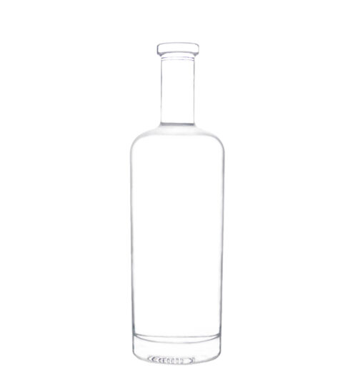 Cork Finish Clear Empty Liquor Bottle With Long Neck