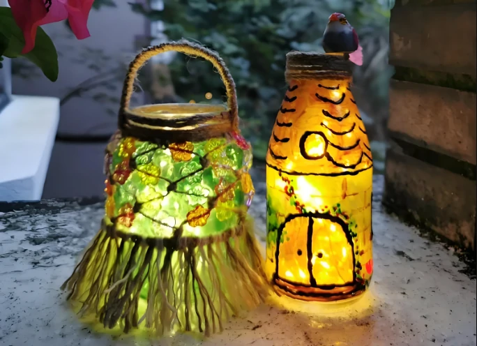 decoration reusing liquor bottles