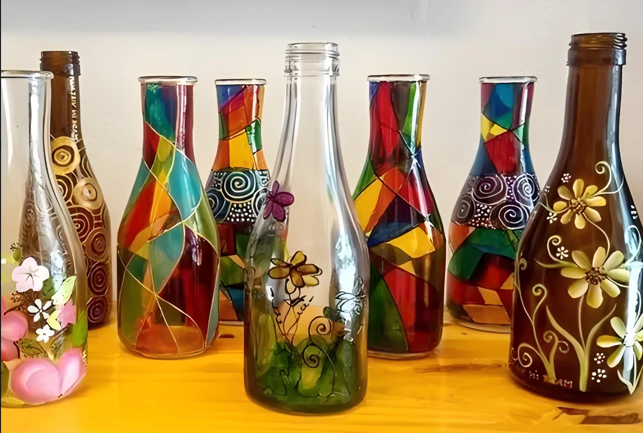 reusing liquor bottles for decoration