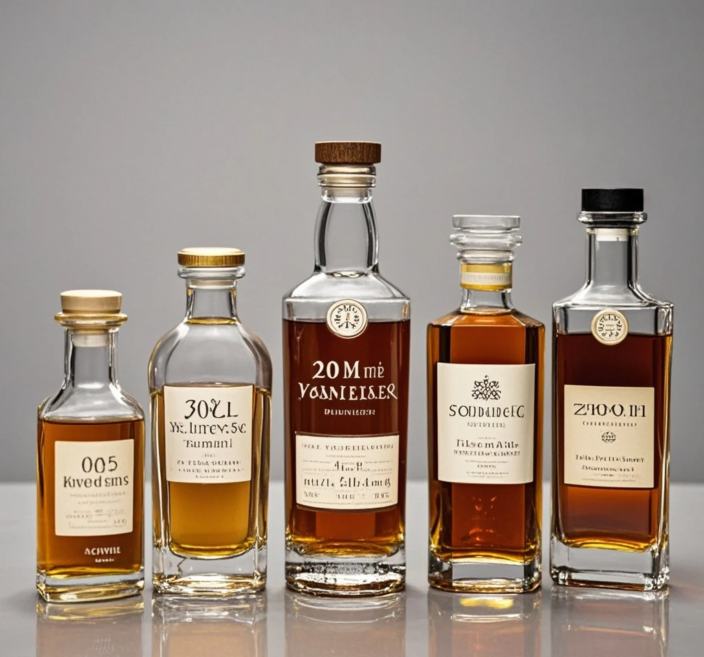 different design whiskey bottles