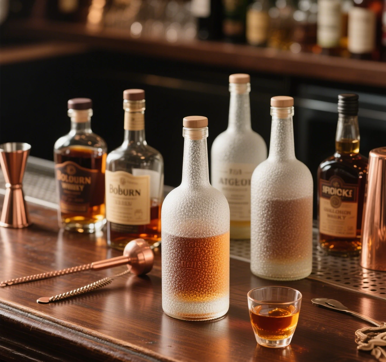 frosted glass bottles