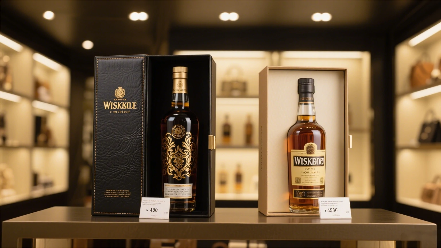 The price of whiskey bottles varies based on brand, material, and design.