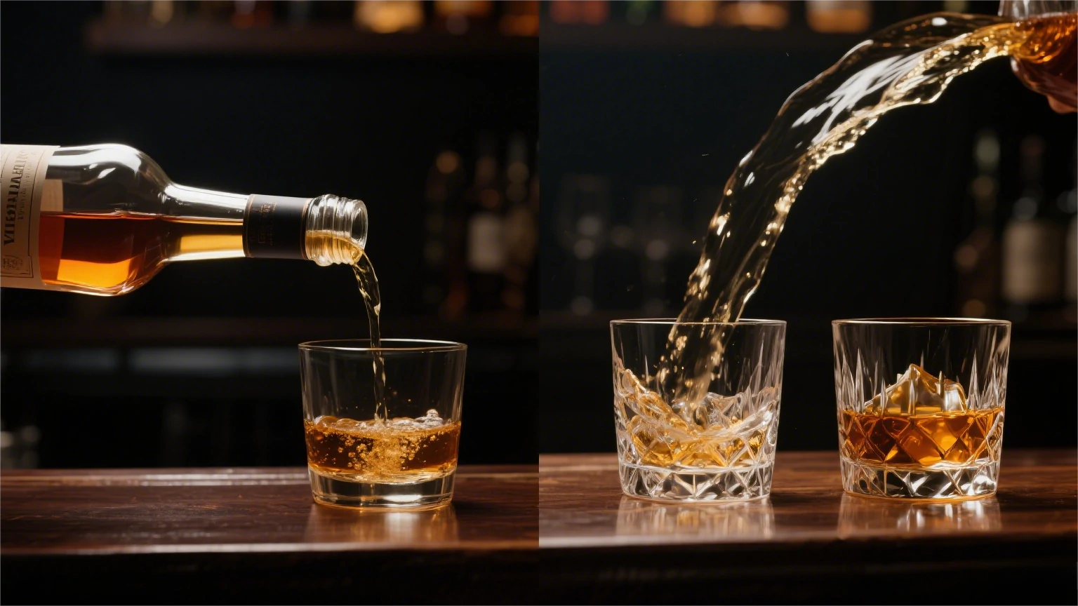 Wide-mouth whiskey bottles feature large openings that make pouring and filling easier.