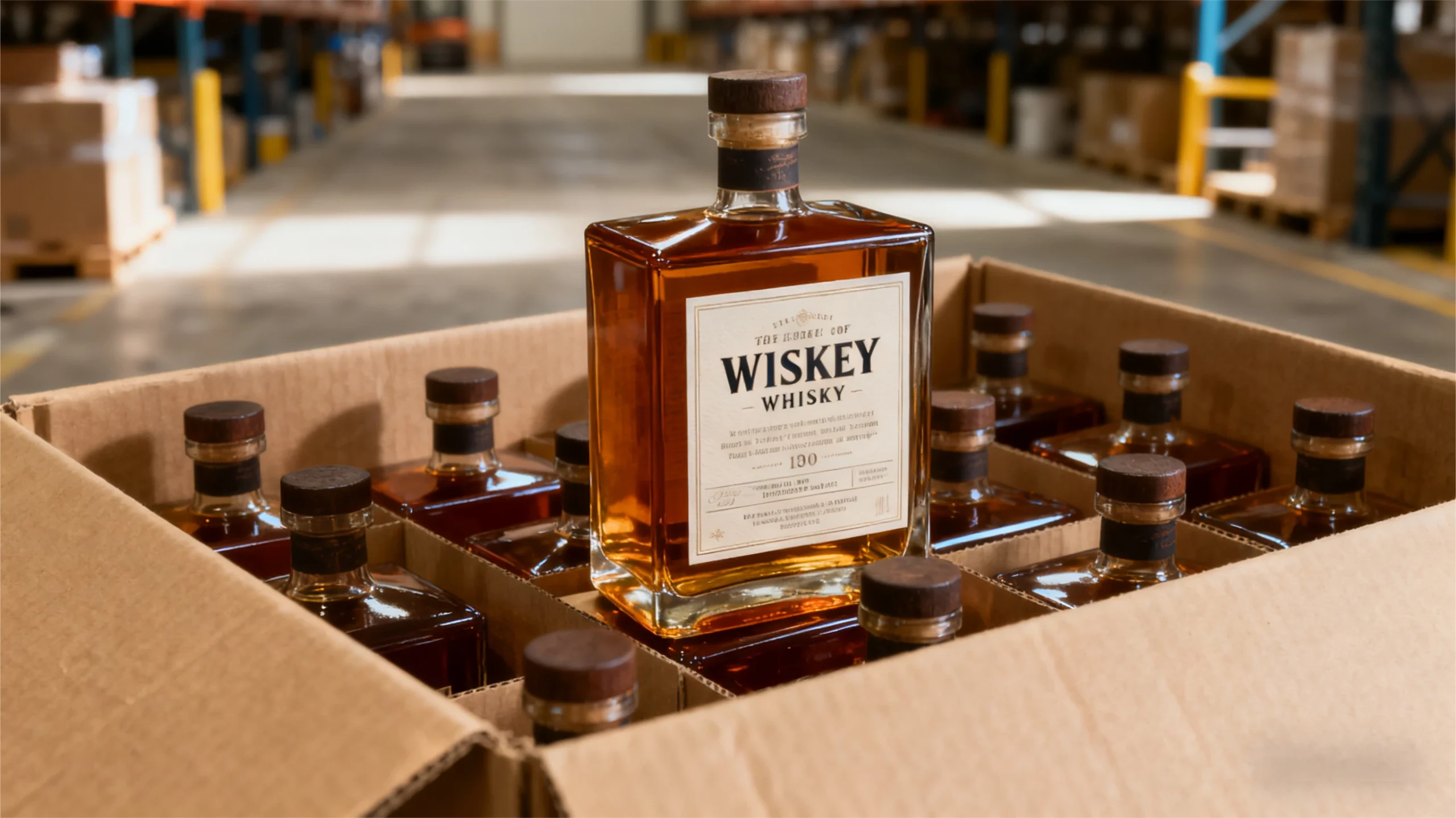 Square whiskey bottles are known for their sharp edges and strong design.