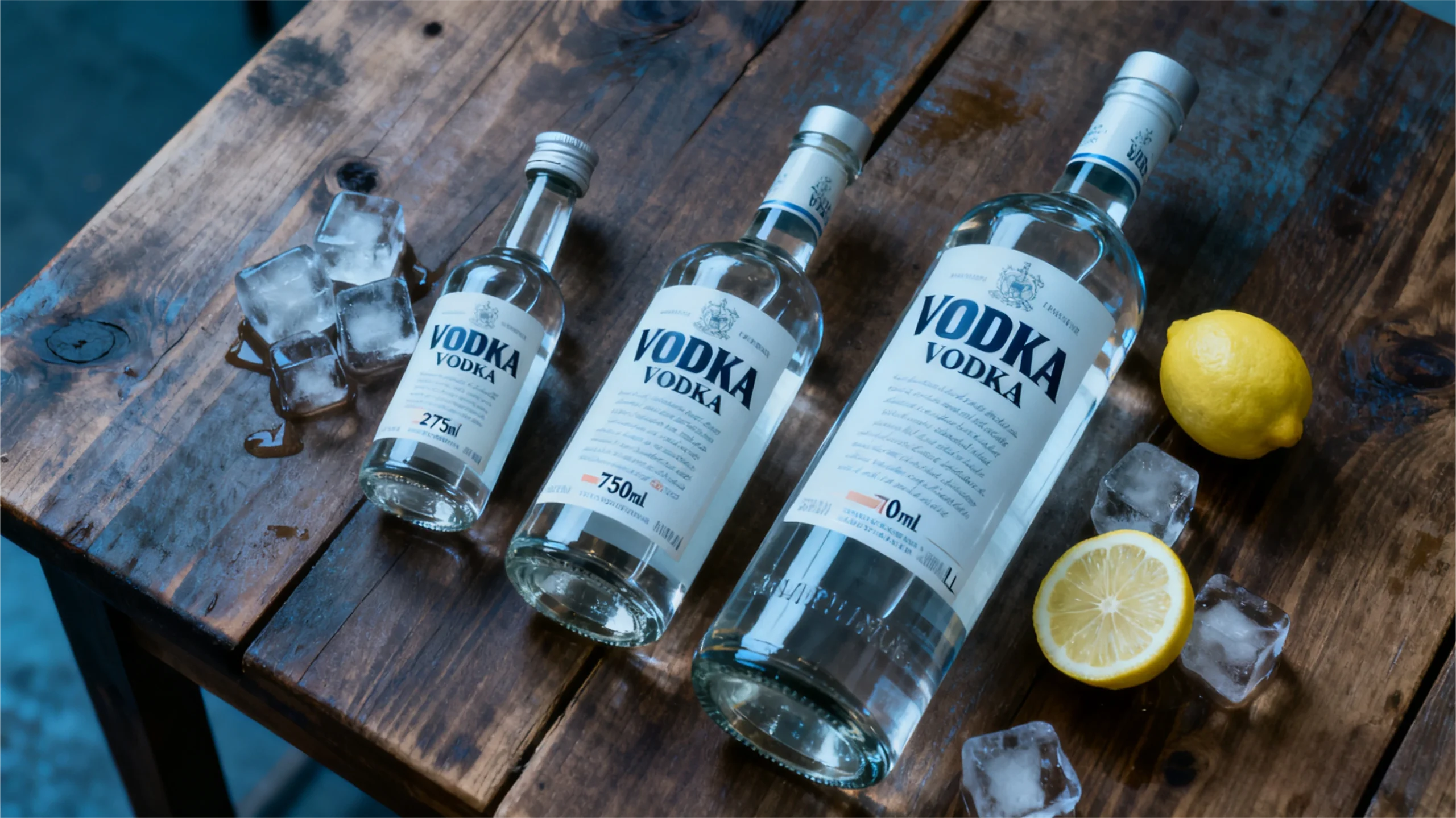 Vodka is often sold in a variety of bottle sizes.
