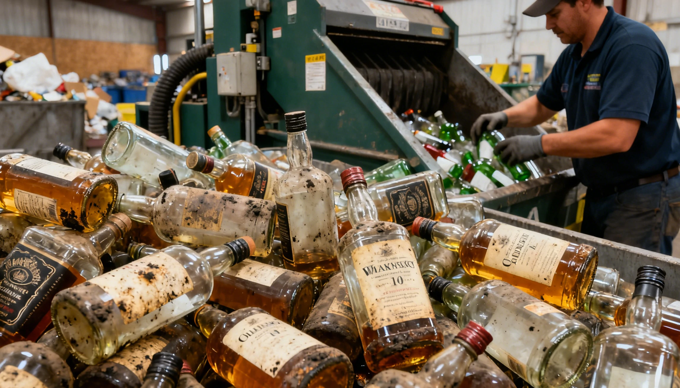 empty whiskey bottles