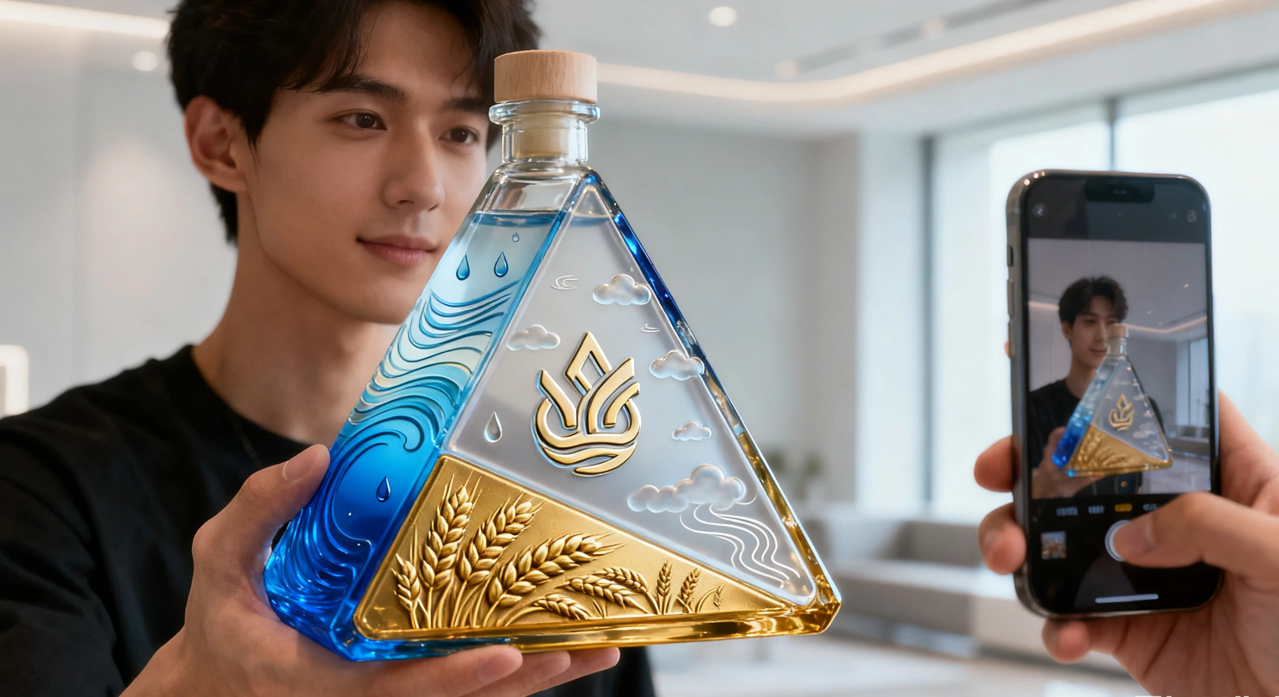 triangle glass bottle vodka glass bottle