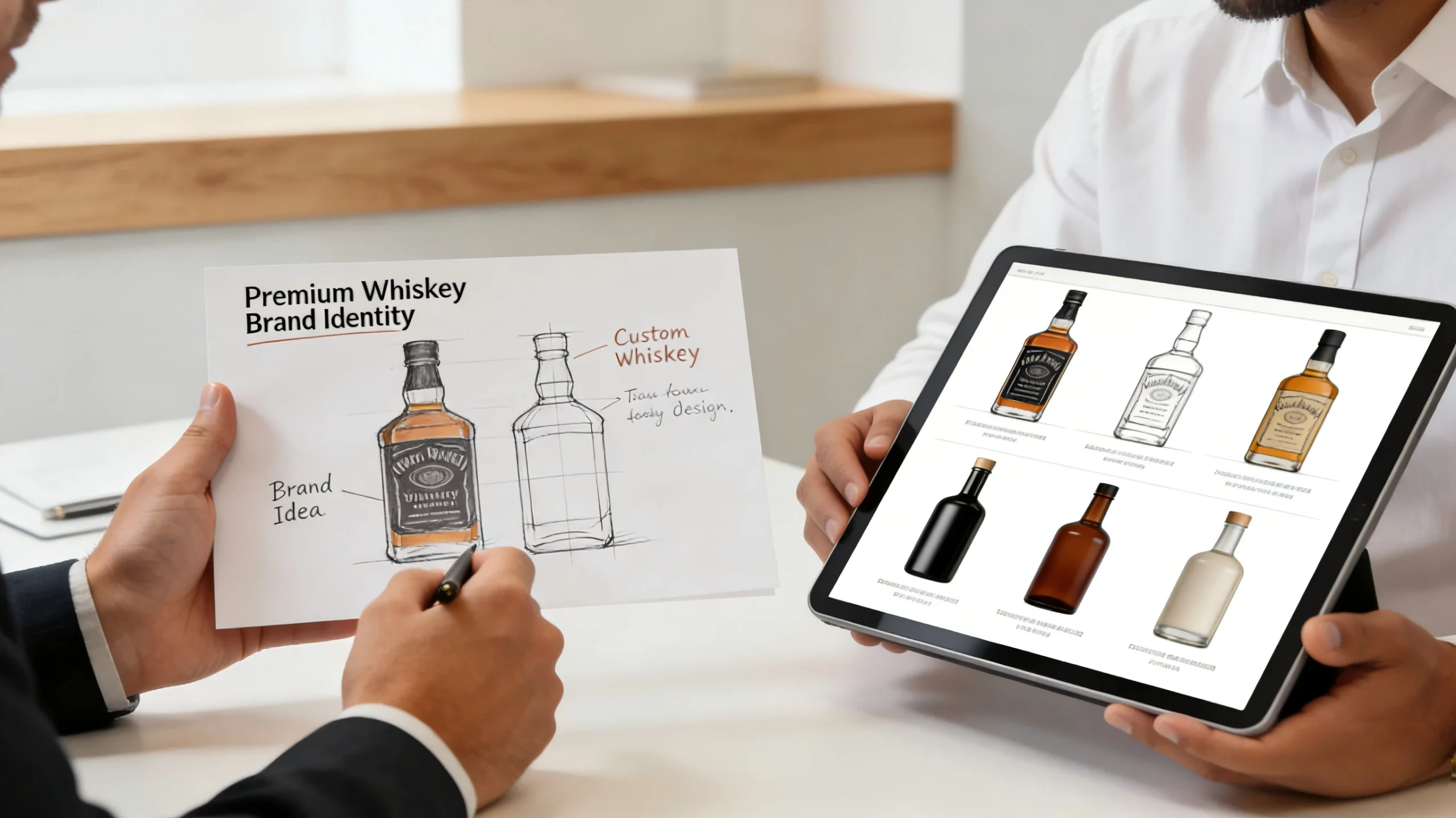 When working to create a custom whiskey bottle, clear communication with your manufacturer is key.