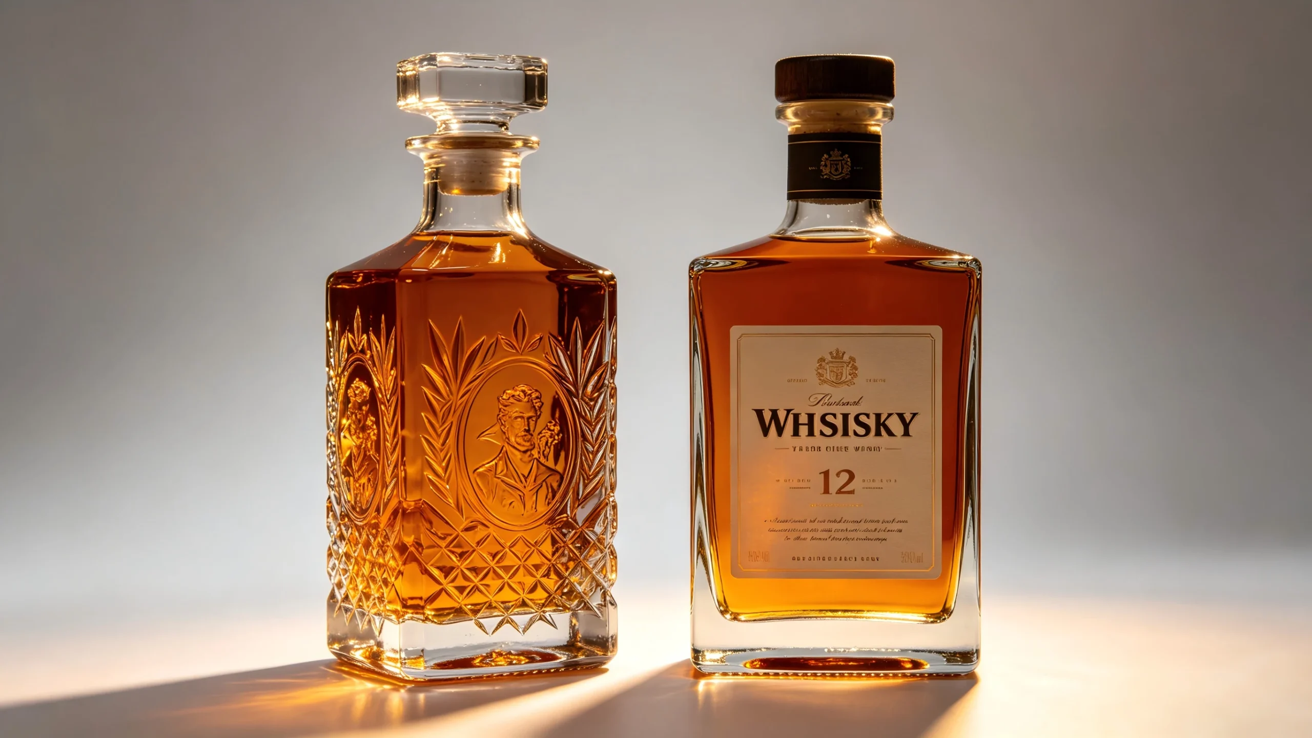 Custom Embossed Whiskey Glass Bottle