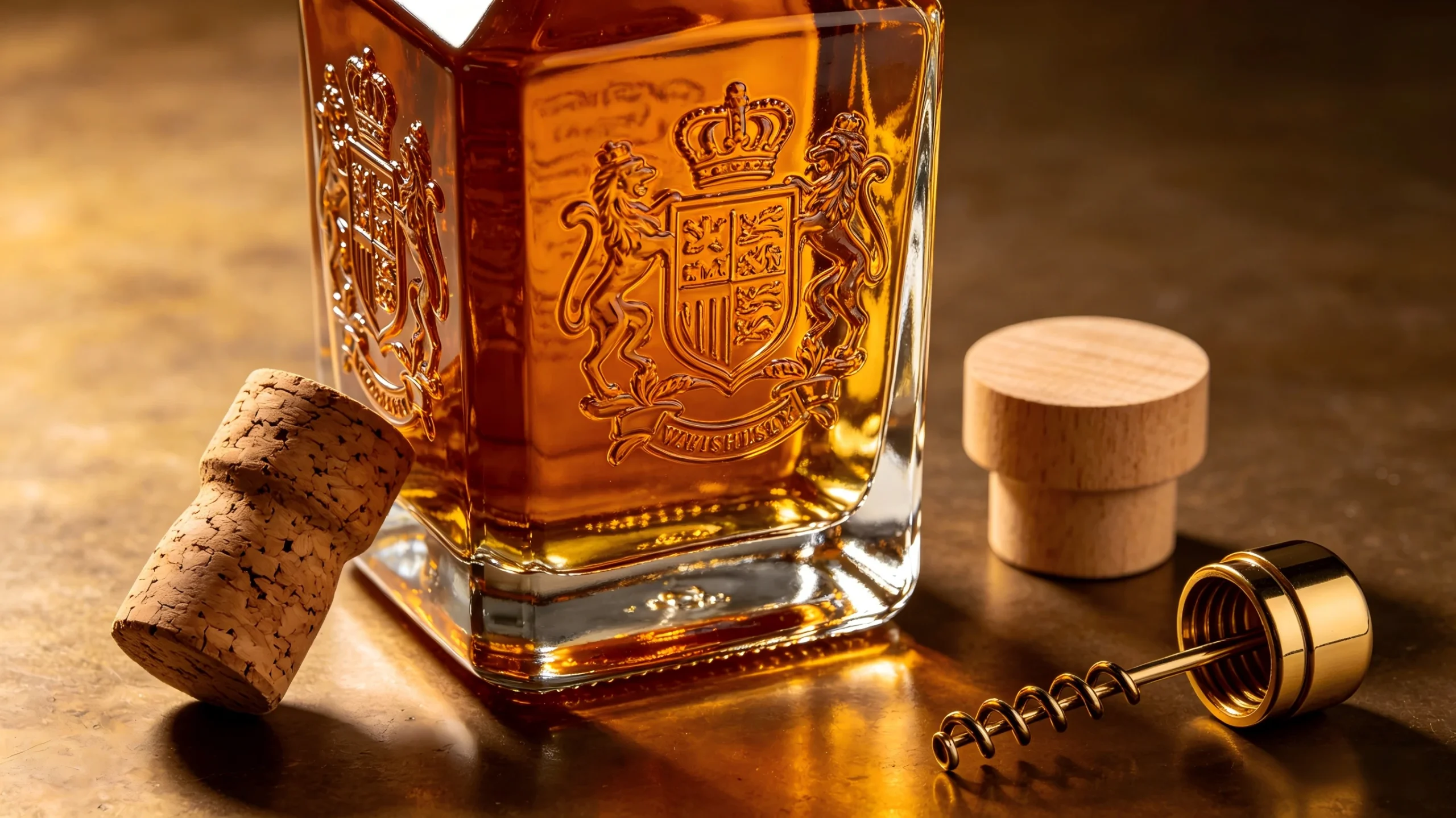 Custom Embossed Whiskey Glass Bottle