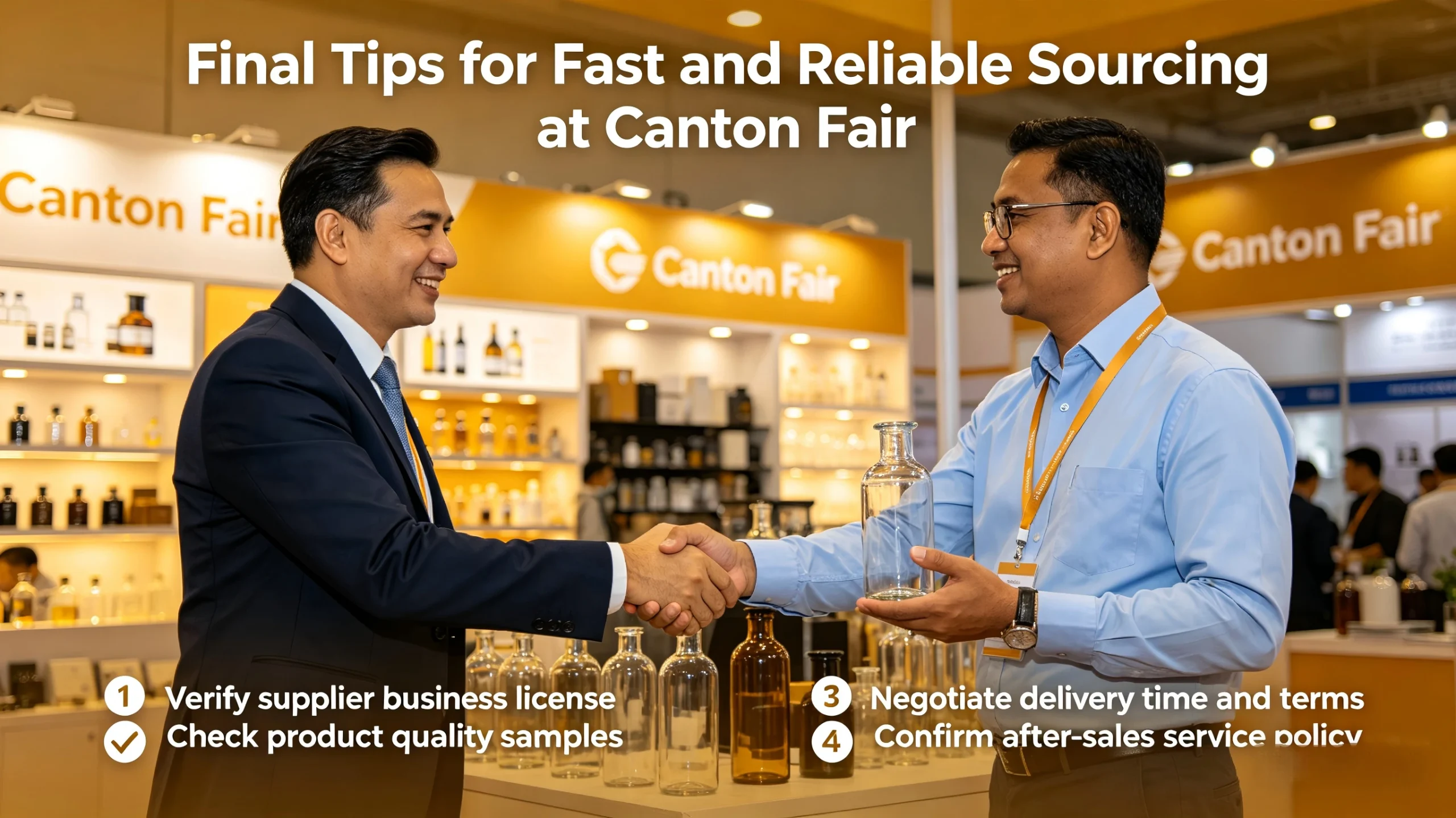 To summarize, quick and reliable sourcing of glass spirits bottle suppliers at the Canton Fair requires good preparation, focused visits, efficient evaluation, and timely follow-up.
