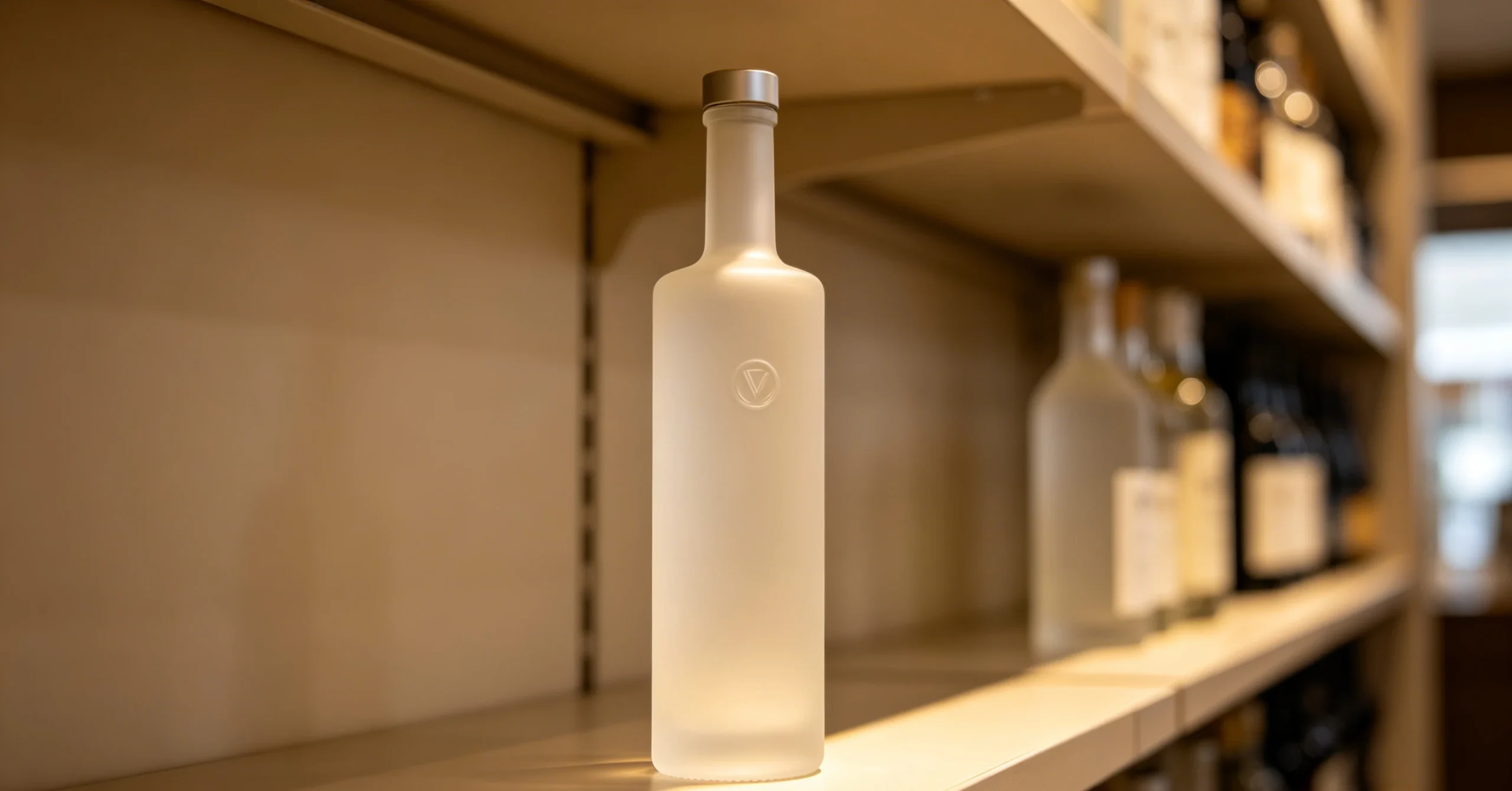 Custom Frosted Glass Vodka Bottle
