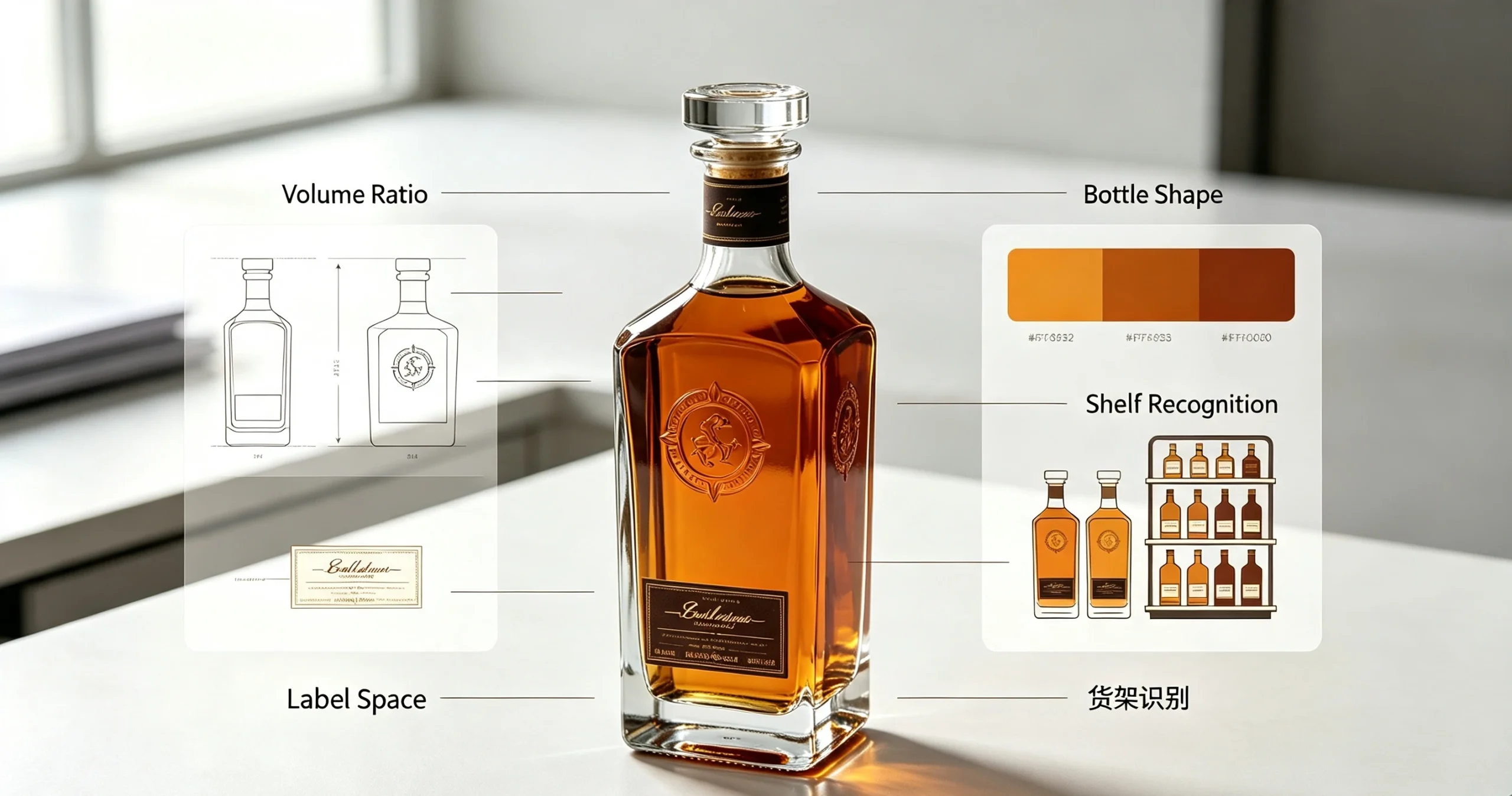 500ml 700ml 750ml Custom Spirit Bottles