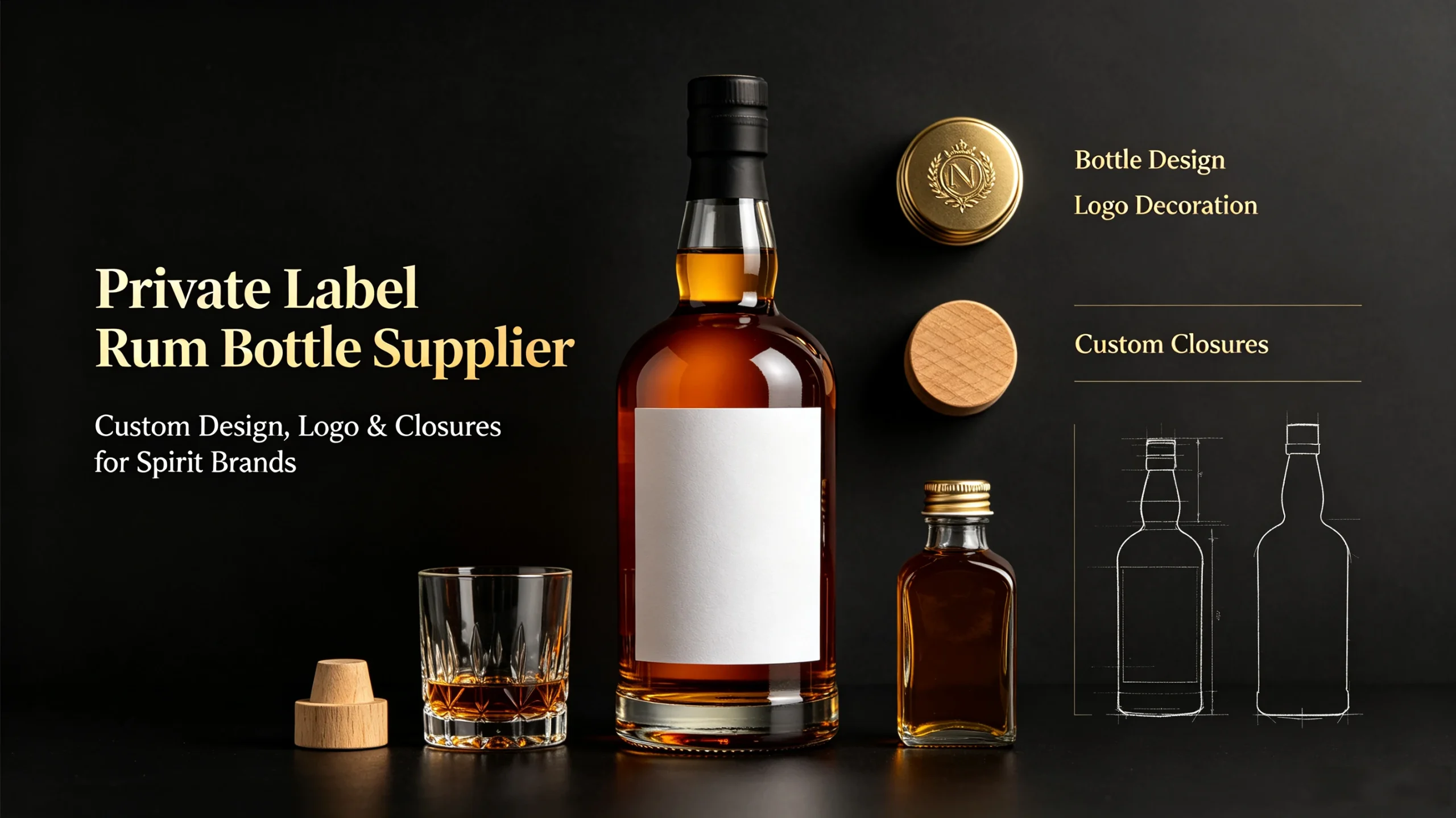 Custom Glass Rum Bottles