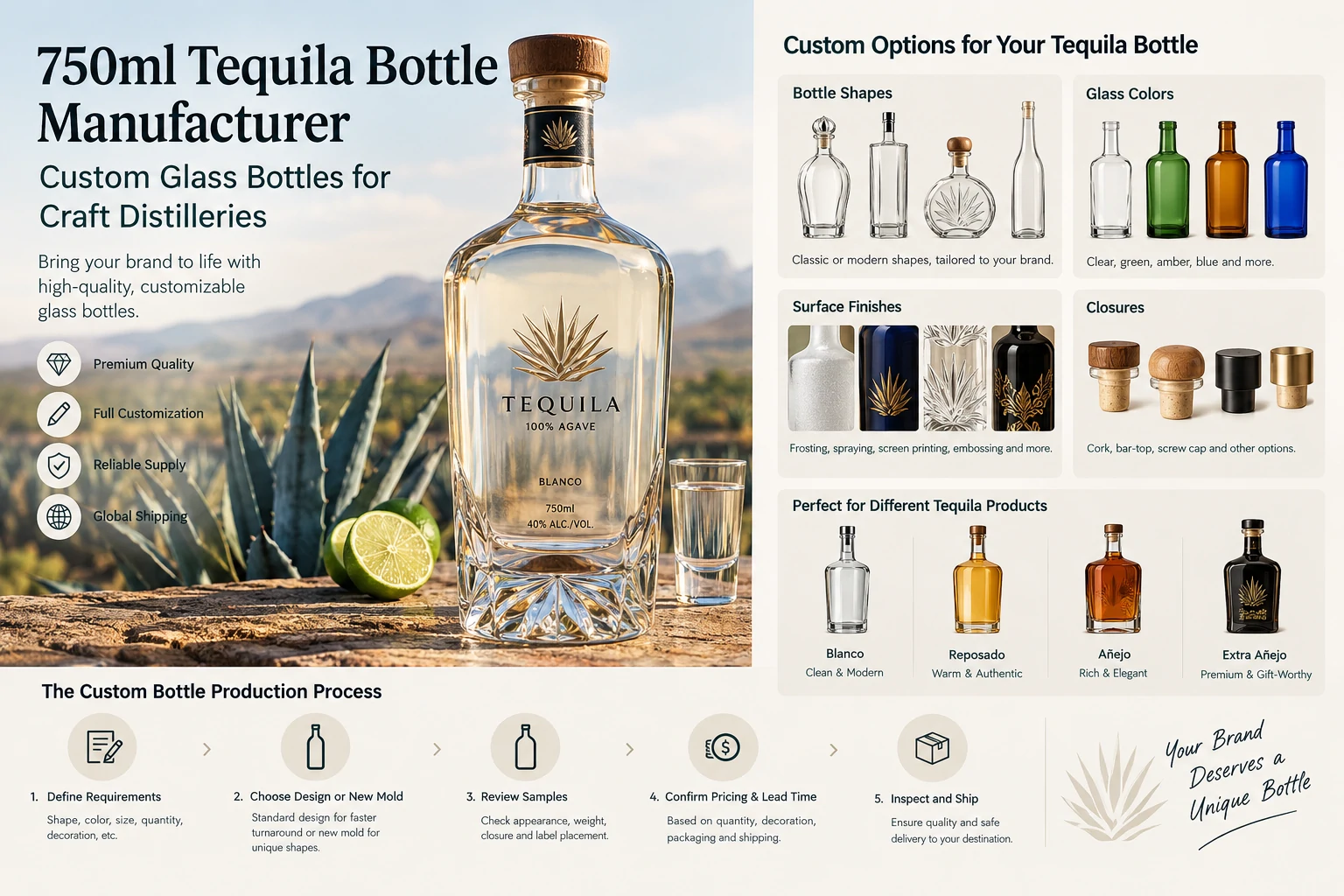 750ml tequila bottle manufacturer