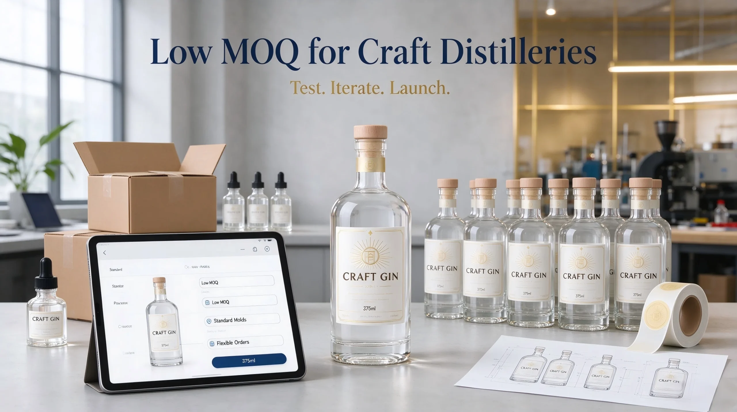 custom 375ml gin bottles